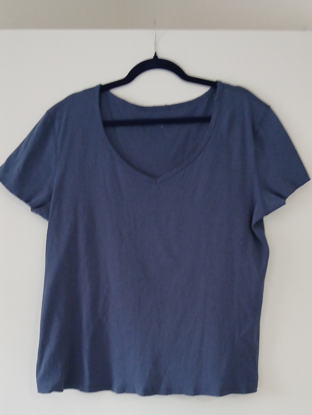 Three Dots  V-Neck Women's Top - Navy Blue